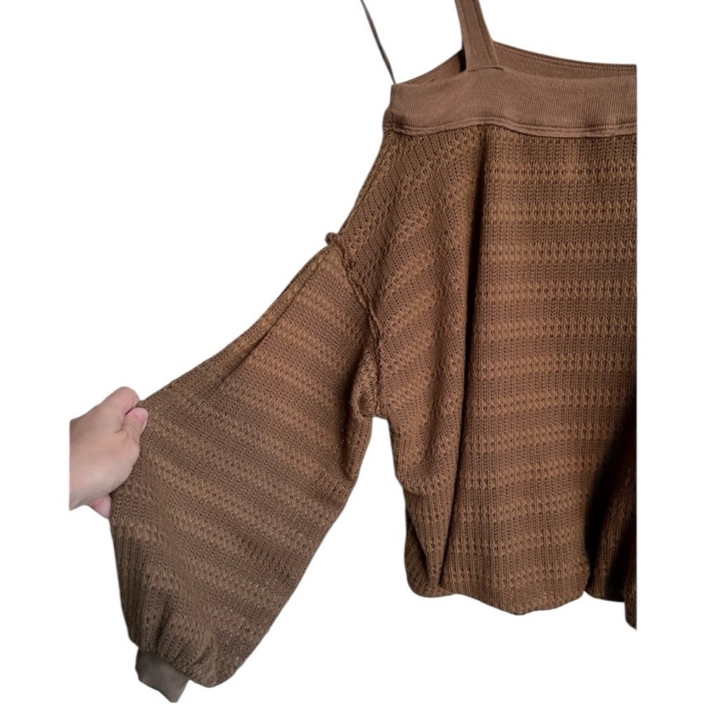 NWT Free People Sistine Hacci Knit Top in Moss Green - Picture 7 of 11